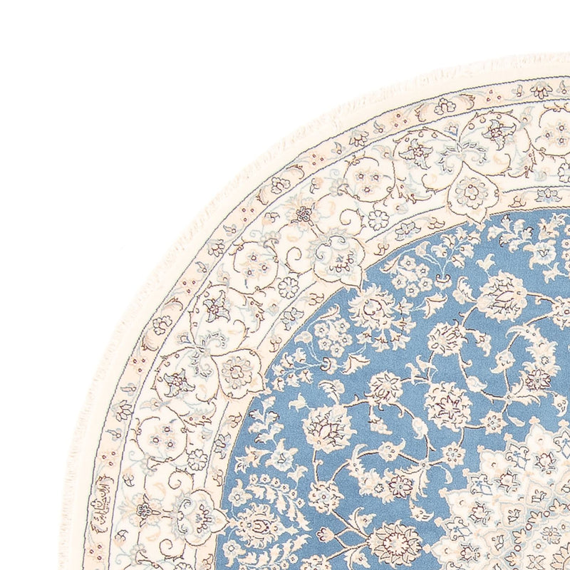 Perzisch tapijt - Nain rond  - 200 x 200 cm - lichtblauw