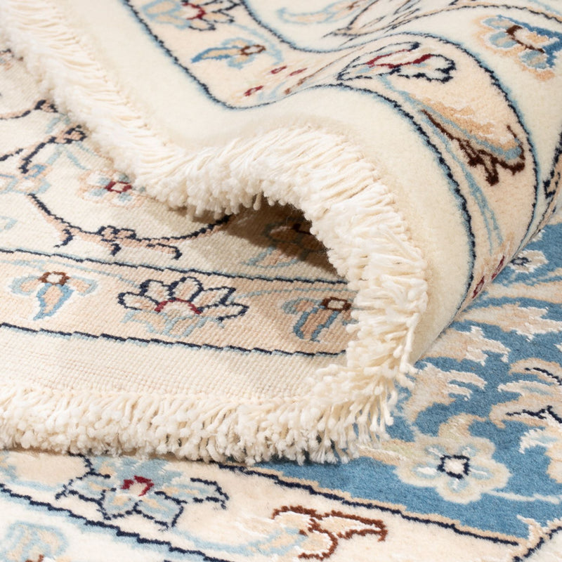 Perzisch tapijt - Nain rond  - 200 x 200 cm - lichtblauw