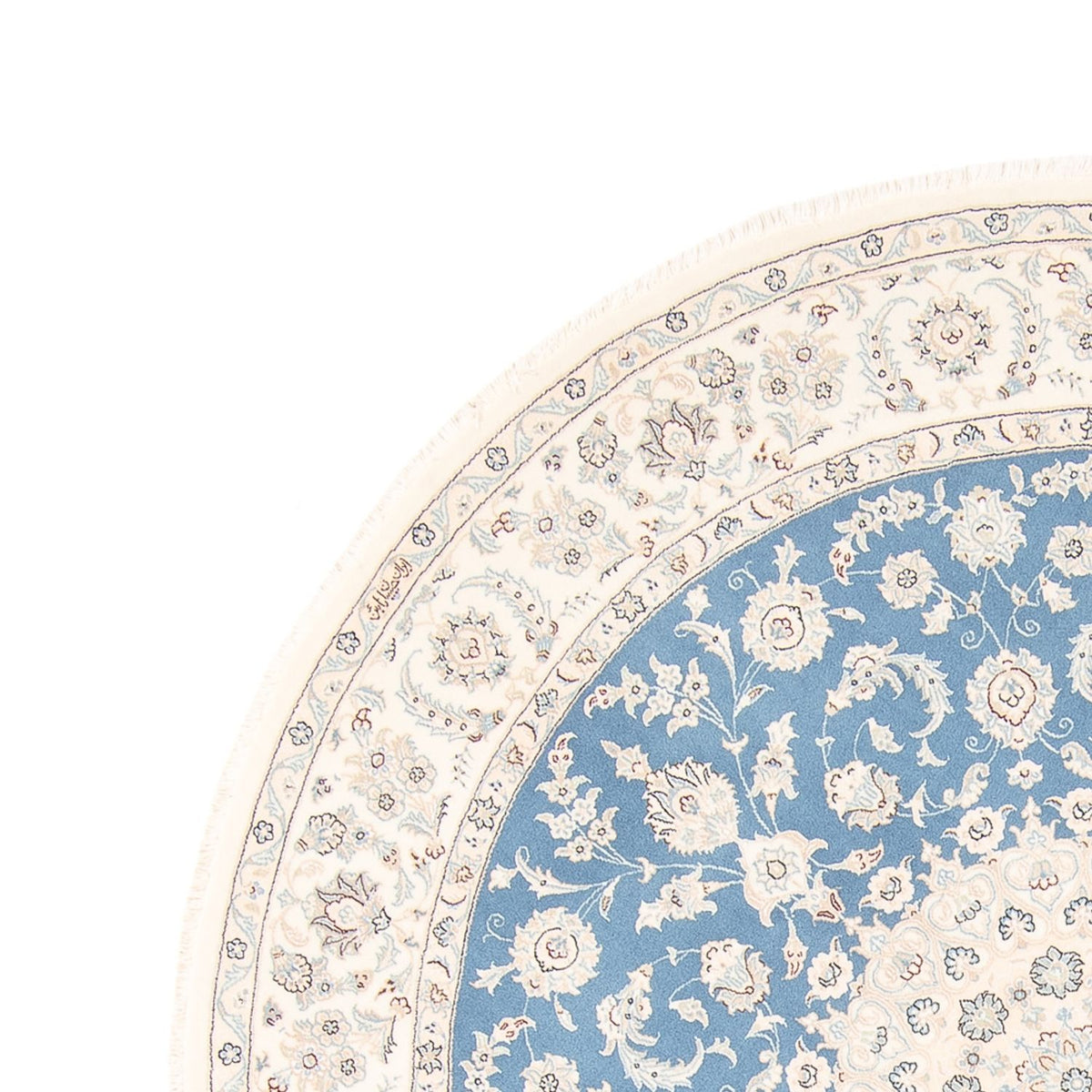 Perzisch tapijt - Nain rond  - 202 x 197 cm - lichtblauw