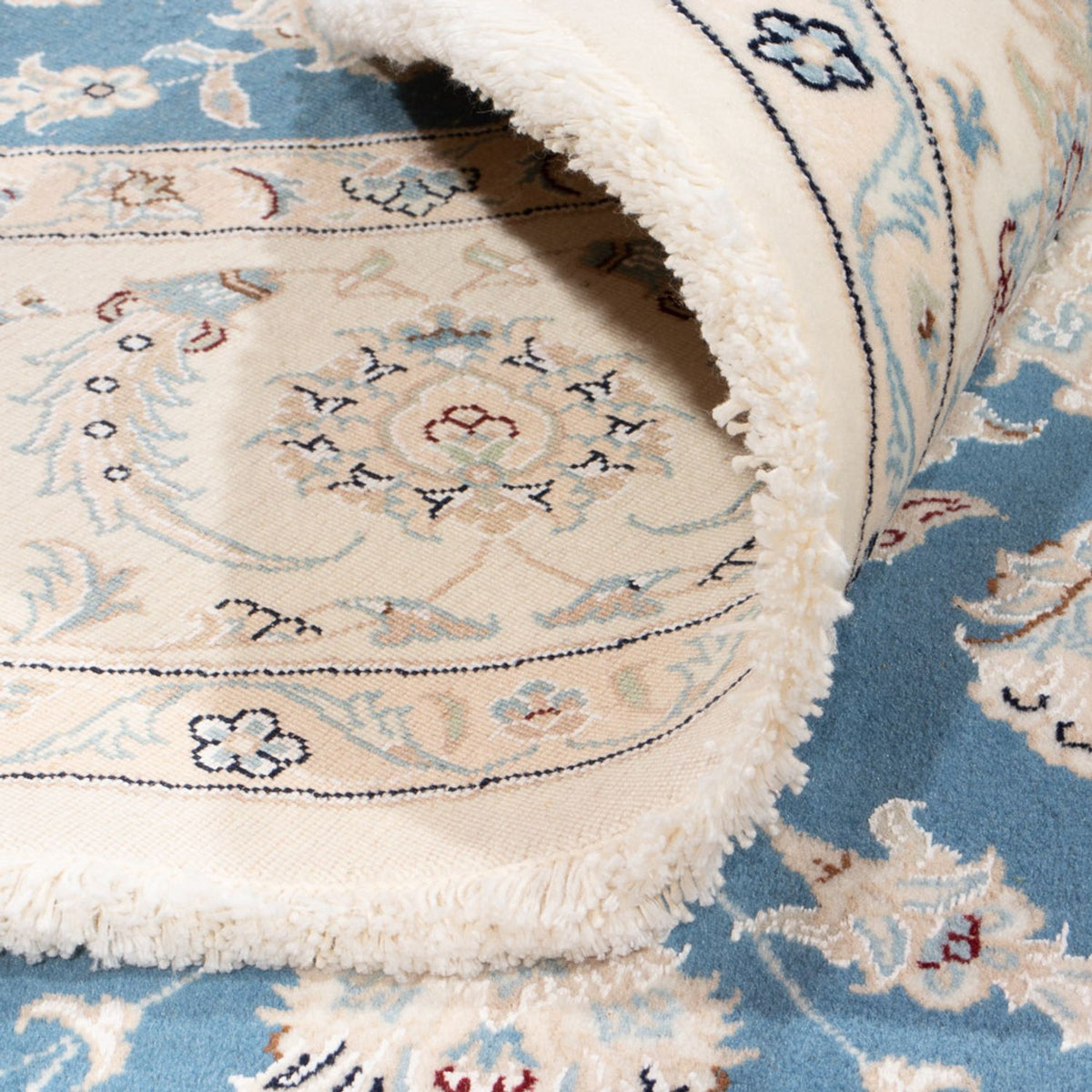 Perzisch tapijt - Nain rond  - 202 x 197 cm - lichtblauw