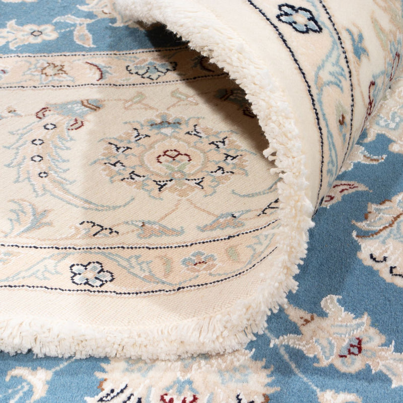 Perzisch tapijt - Nain rond  - 202 x 197 cm - lichtblauw