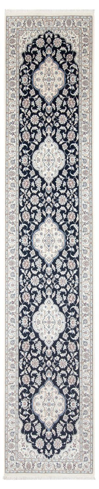 Loper Perzisch tapijt - Nain - Premium - 392 x 87 cm - donkerblauw