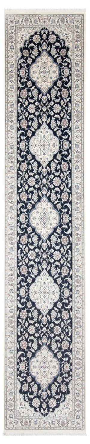 Loper Perzisch tapijt - Nain - Premium - 392 x 87 cm - donkerblauw