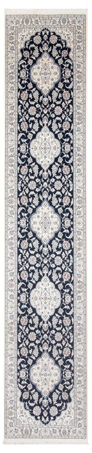 Loper Perzisch tapijt - Nain - Premium - 392 x 87 cm - donkerblauw