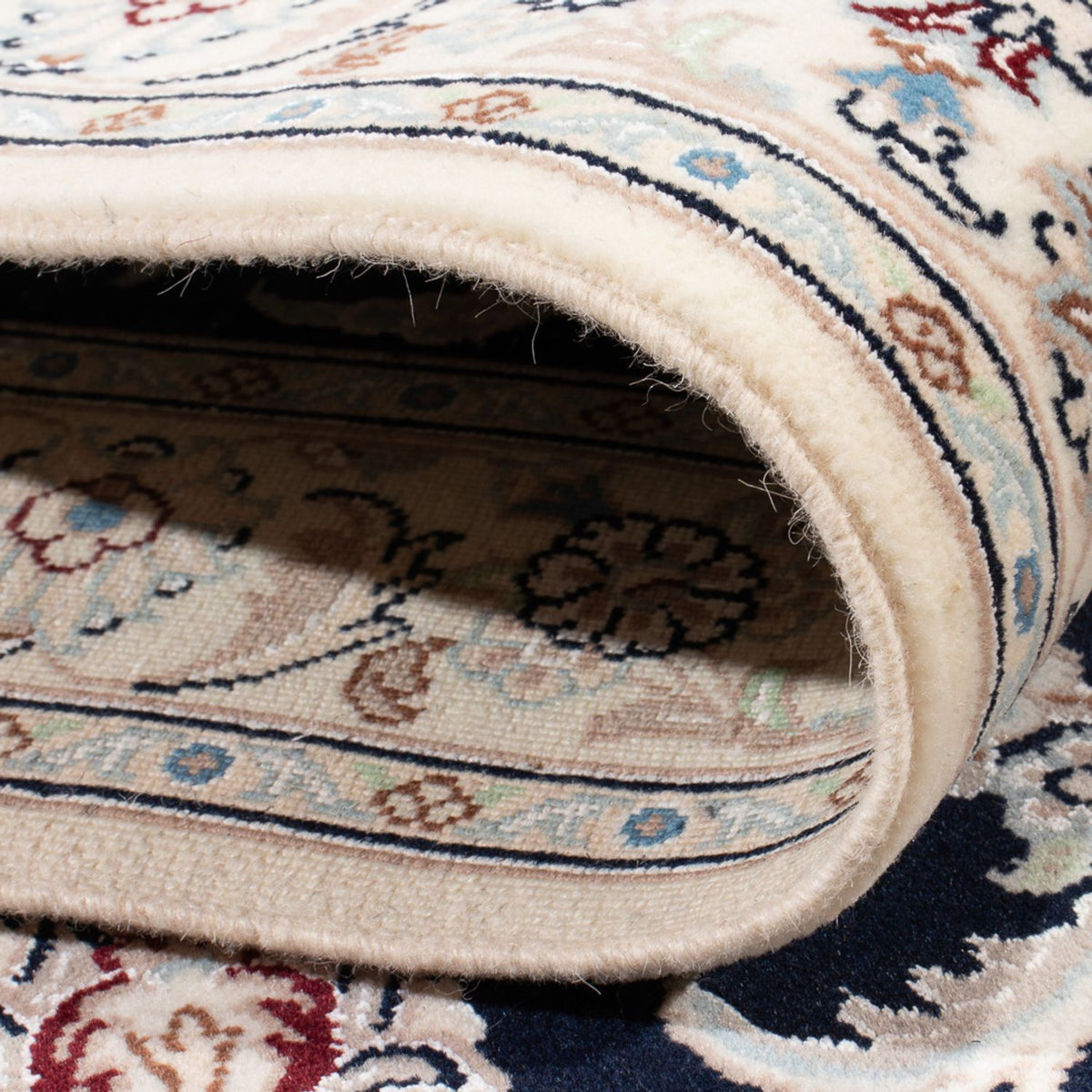 Loper Perzisch tapijt - Nain - Premium - 392 x 87 cm - donkerblauw