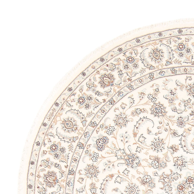 Perzisch tapijt - Nain rond  - 203 x 200 cm - crème