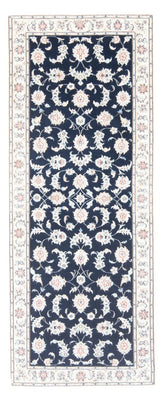 Loper Perzisch tapijt - Nain - Koninklijk - 203 x 80 cm - donkerblauw