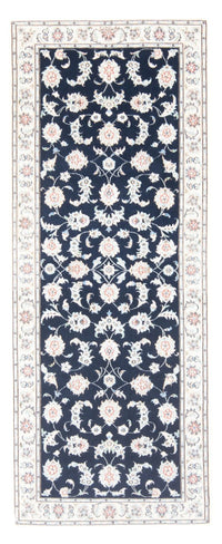Loper Perzisch tapijt - Nain - Koninklijk - 203 x 80 cm - donkerblauw