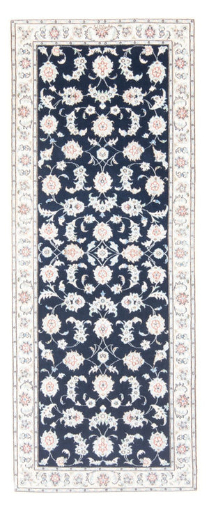 Loper Perzisch tapijt - Nain - Koninklijk - 203 x 80 cm - donkerblauw