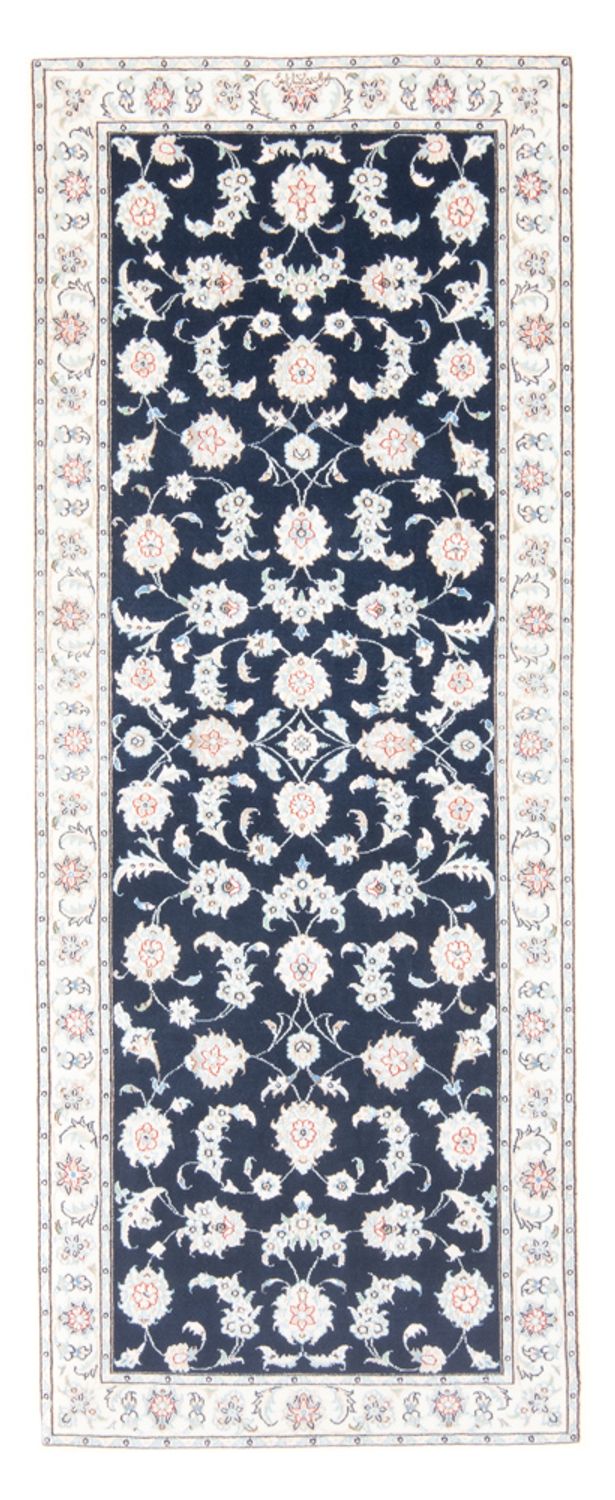 Loper Perzisch tapijt - Nain - Koninklijk - 203 x 80 cm - donkerblauw