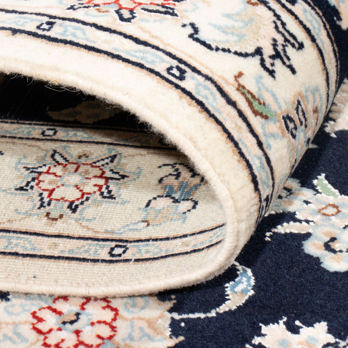 Loper Perzisch tapijt - Nain - Koninklijk - 203 x 80 cm - donkerblauw