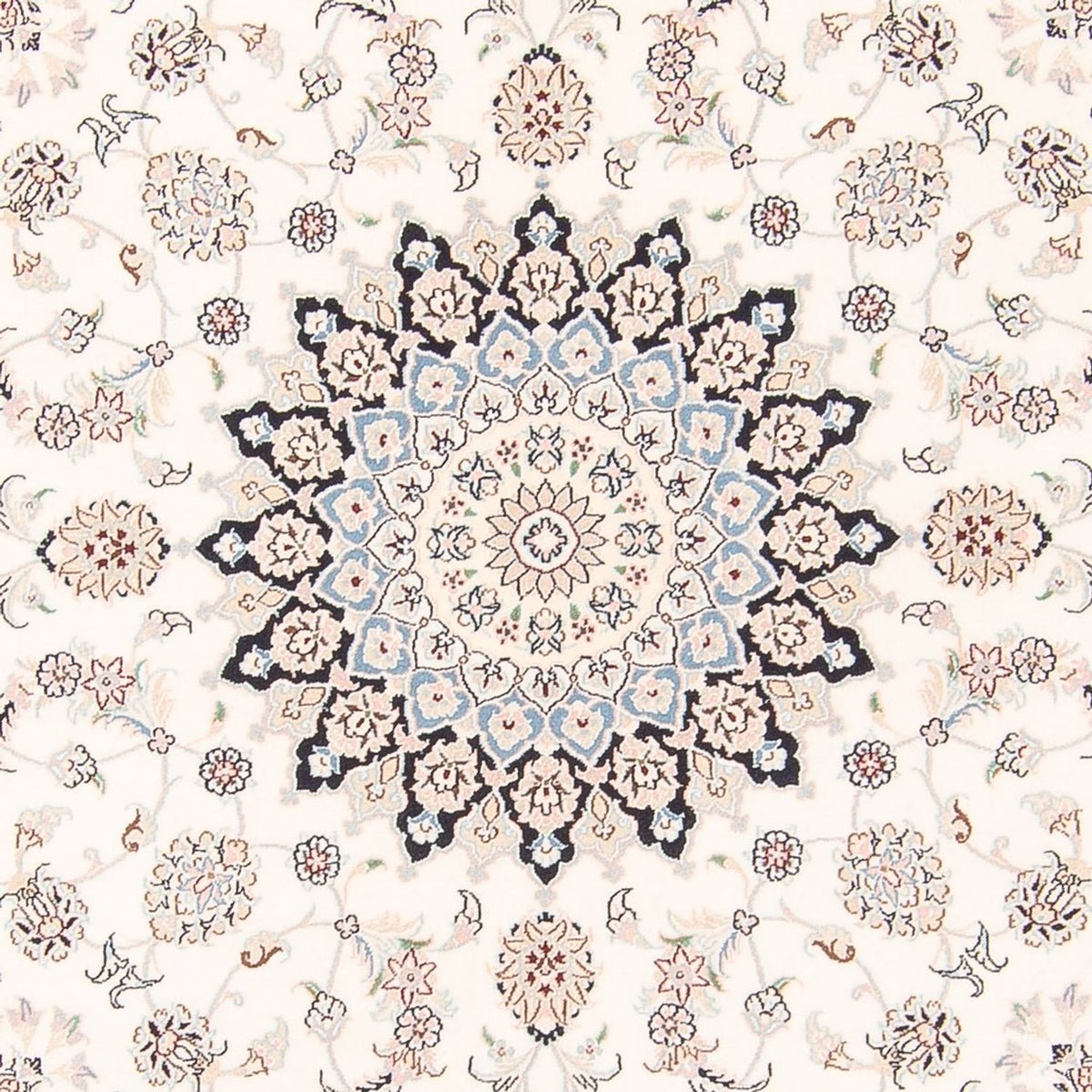 Perzisch tapijt - Nain rond  - 200 x 200 cm - crème