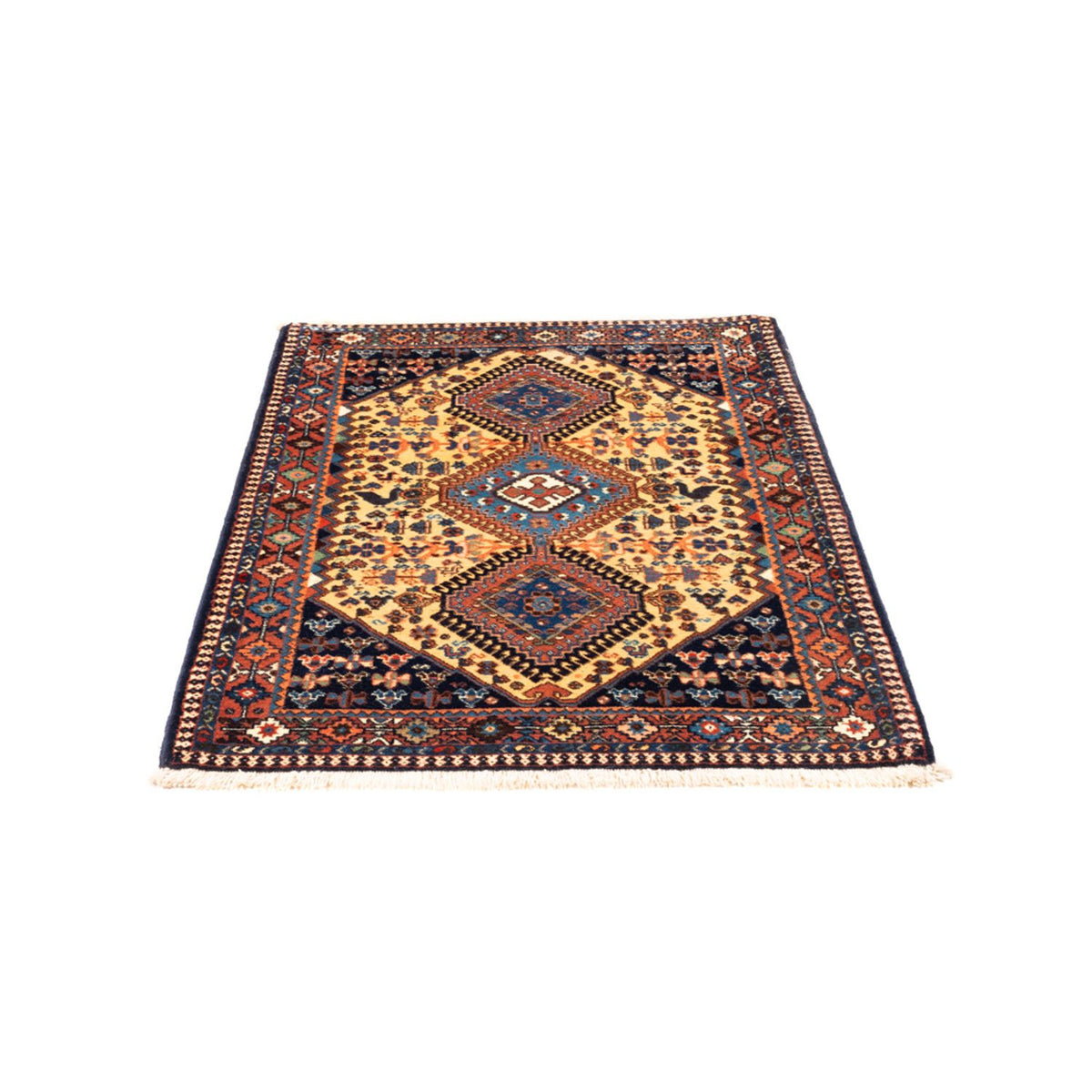 Perzisch Tapijt - Nomadisch - 132 x 87 cm - geel