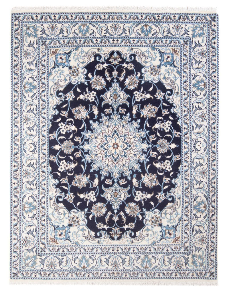 Perzisch tapijt - Nain - Koninklijk - 197 x 146 cm - donkerblauw