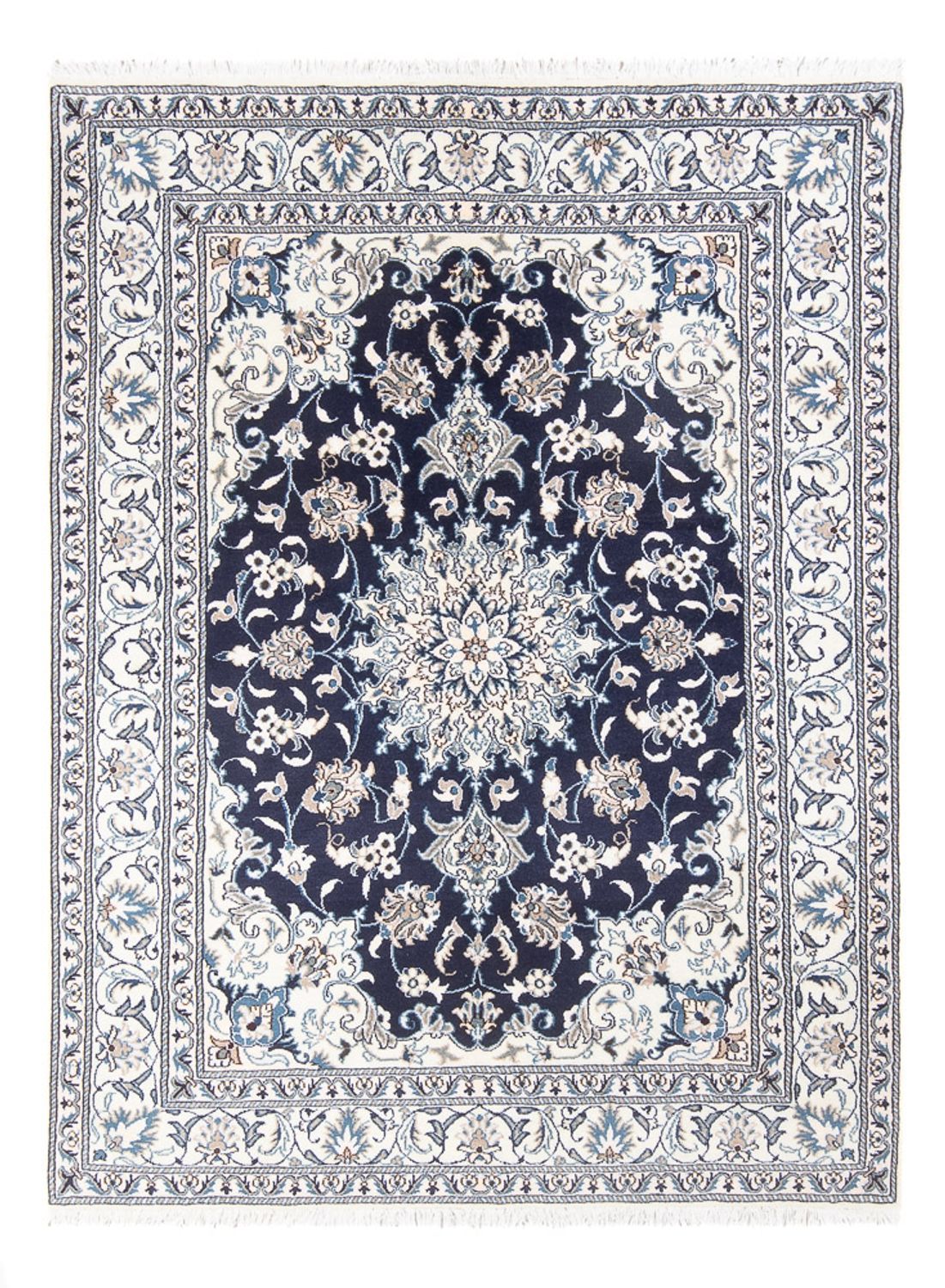 Perzisch tapijt - Nain - Koninklijk - 203 x 147 cm - donkerblauw