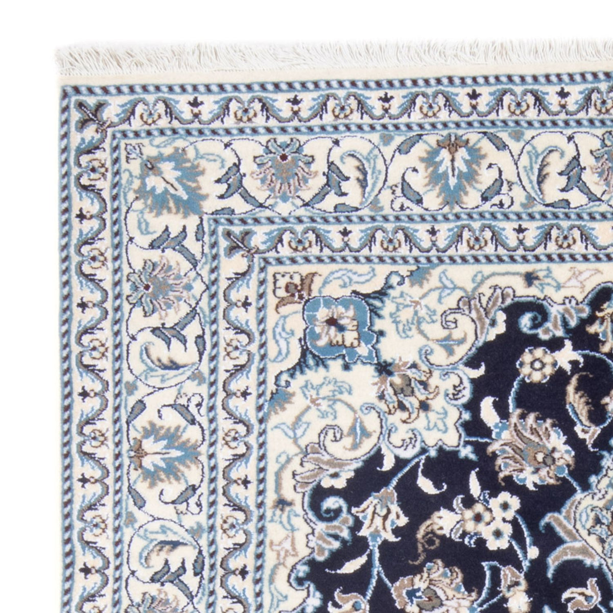 Perzisch tapijt - Nain - Koninklijk - 198 x 147 cm - donkerblauw