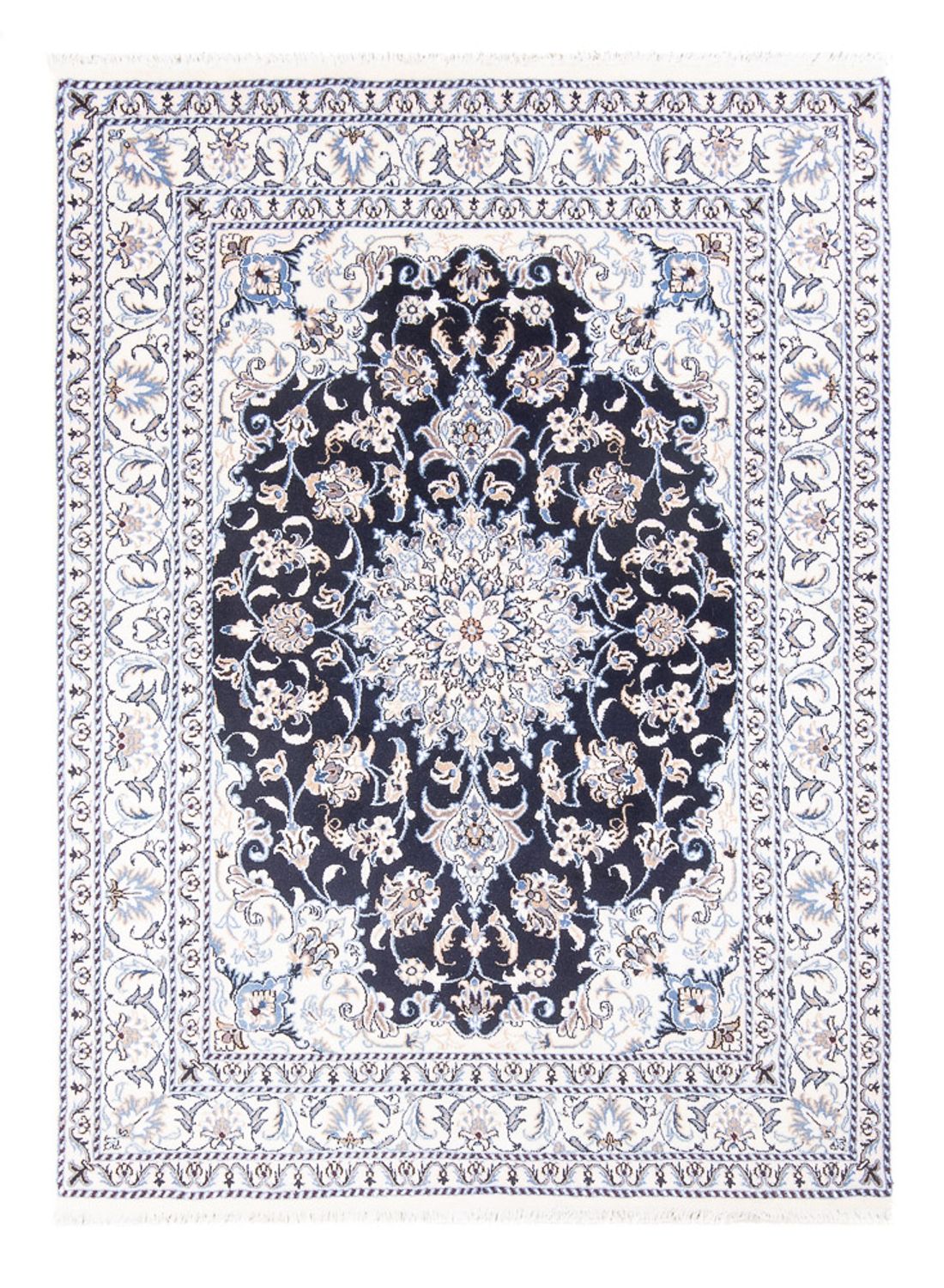 Perzisch tapijt - Nain - Koninklijk - 207 x 145 cm - donkerblauw