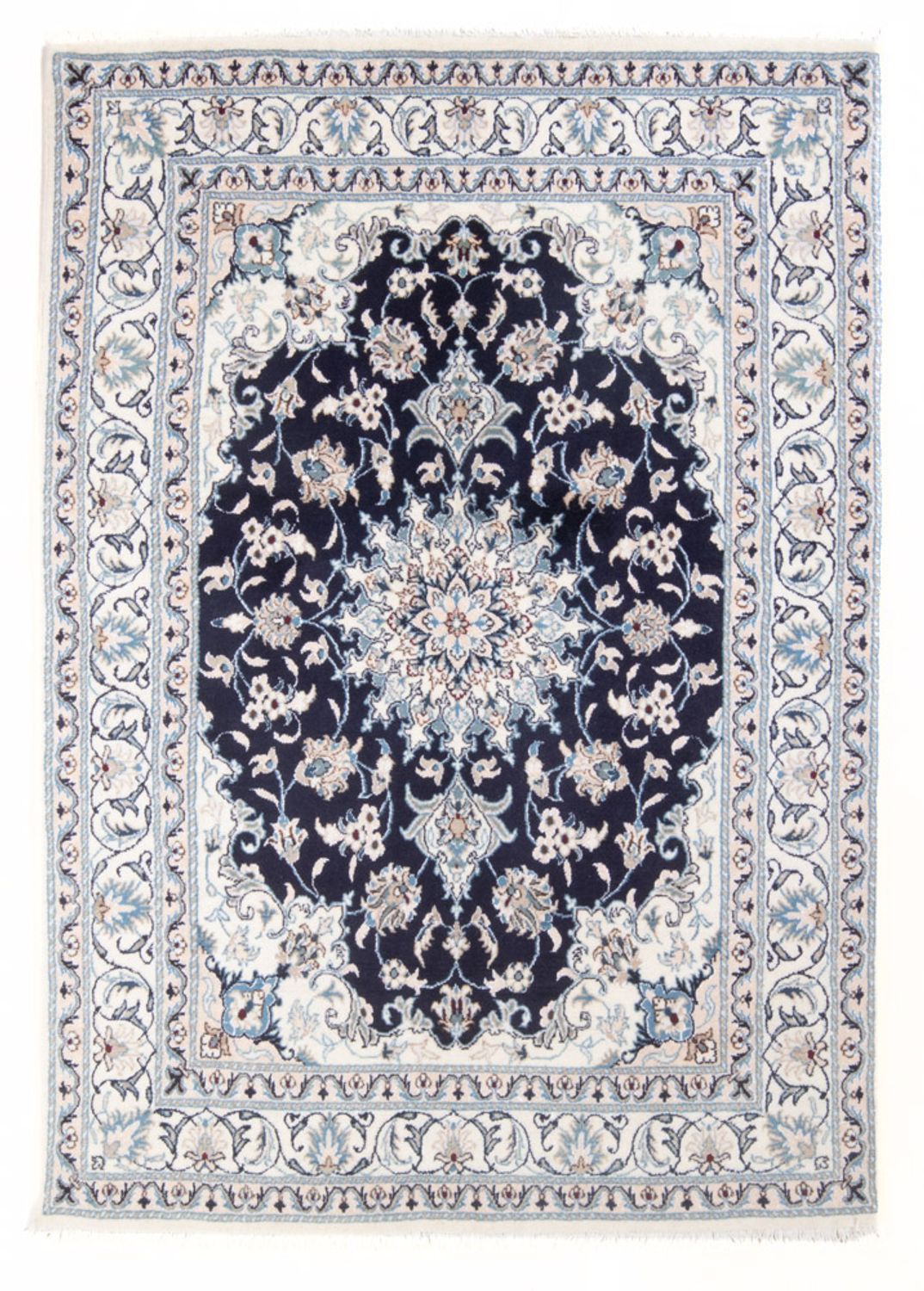 Perzisch tapijt - Nain - Koninklijk - 204 x 141 cm - donkerblauw
