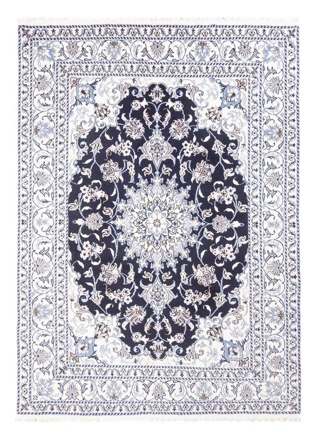Perzisch tapijt - Nain - Koninklijk - 208 x 144 cm - donkerblauw