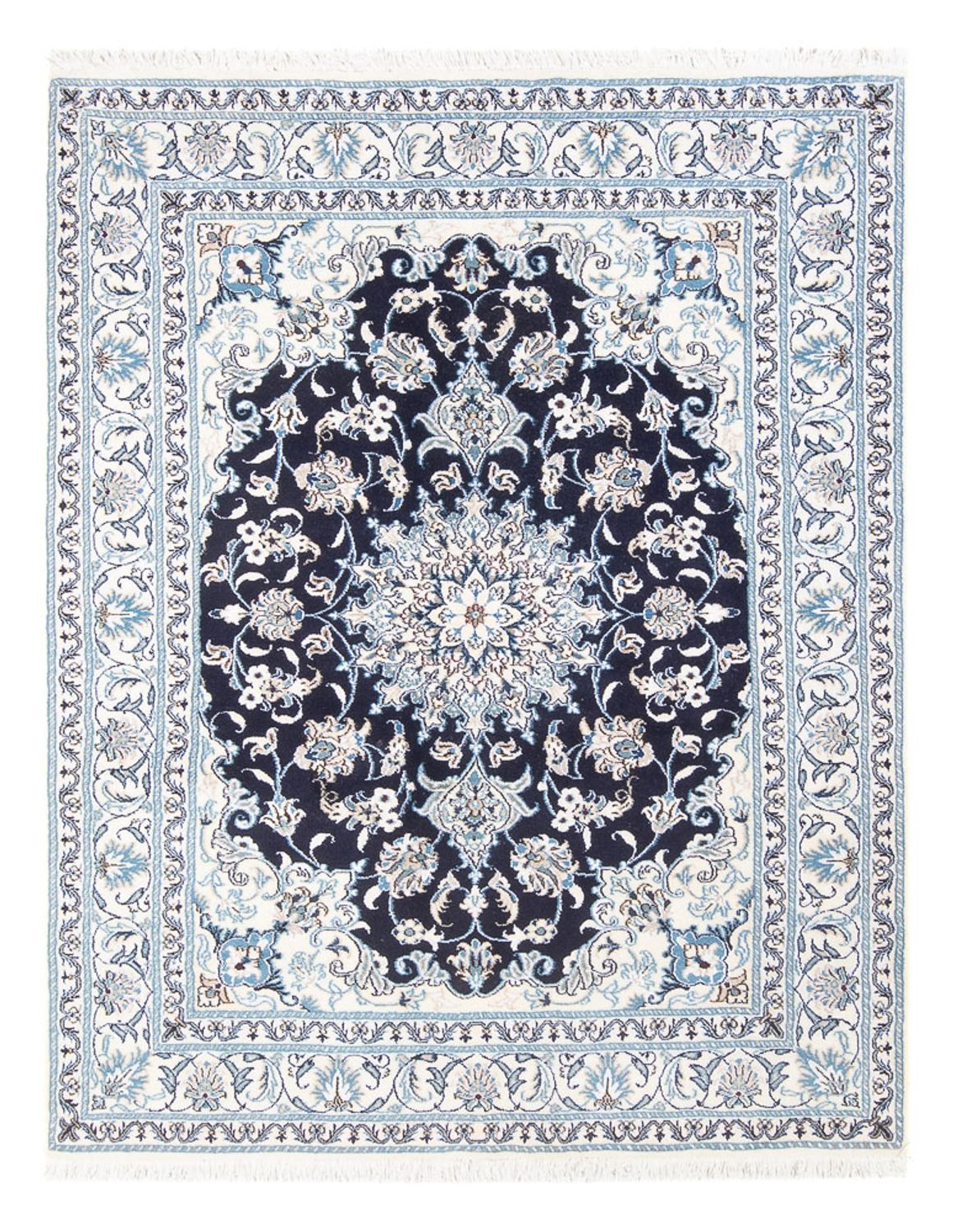 Perzisch tapijt - Nain - Koninklijk - 205 x 146 cm - donkerblauw