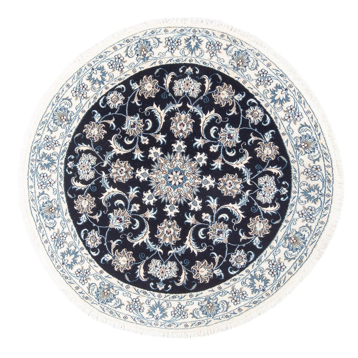 Perzisch tapijt - Nain rond  - 150 x 150 cm - donkerblauw