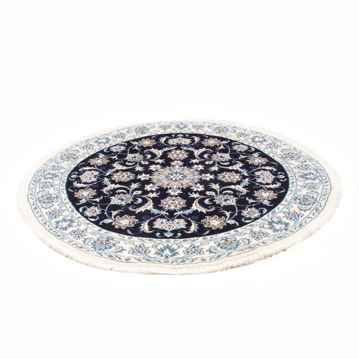 Perzisch tapijt - Nain rond  - 150 x 150 cm - donkerblauw