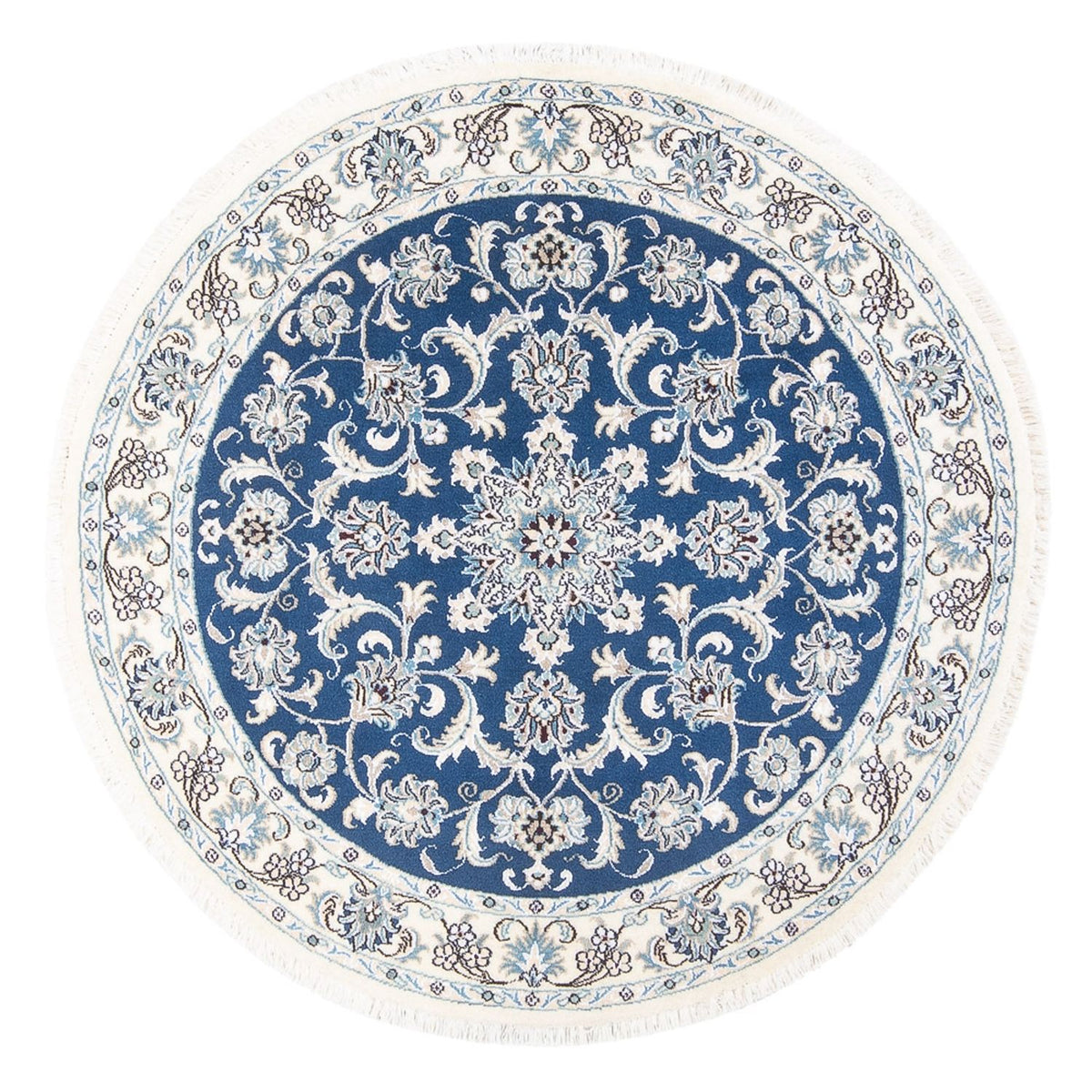 Perzisch tapijt - Nain rond  - 150 x 150 cm - blauw
