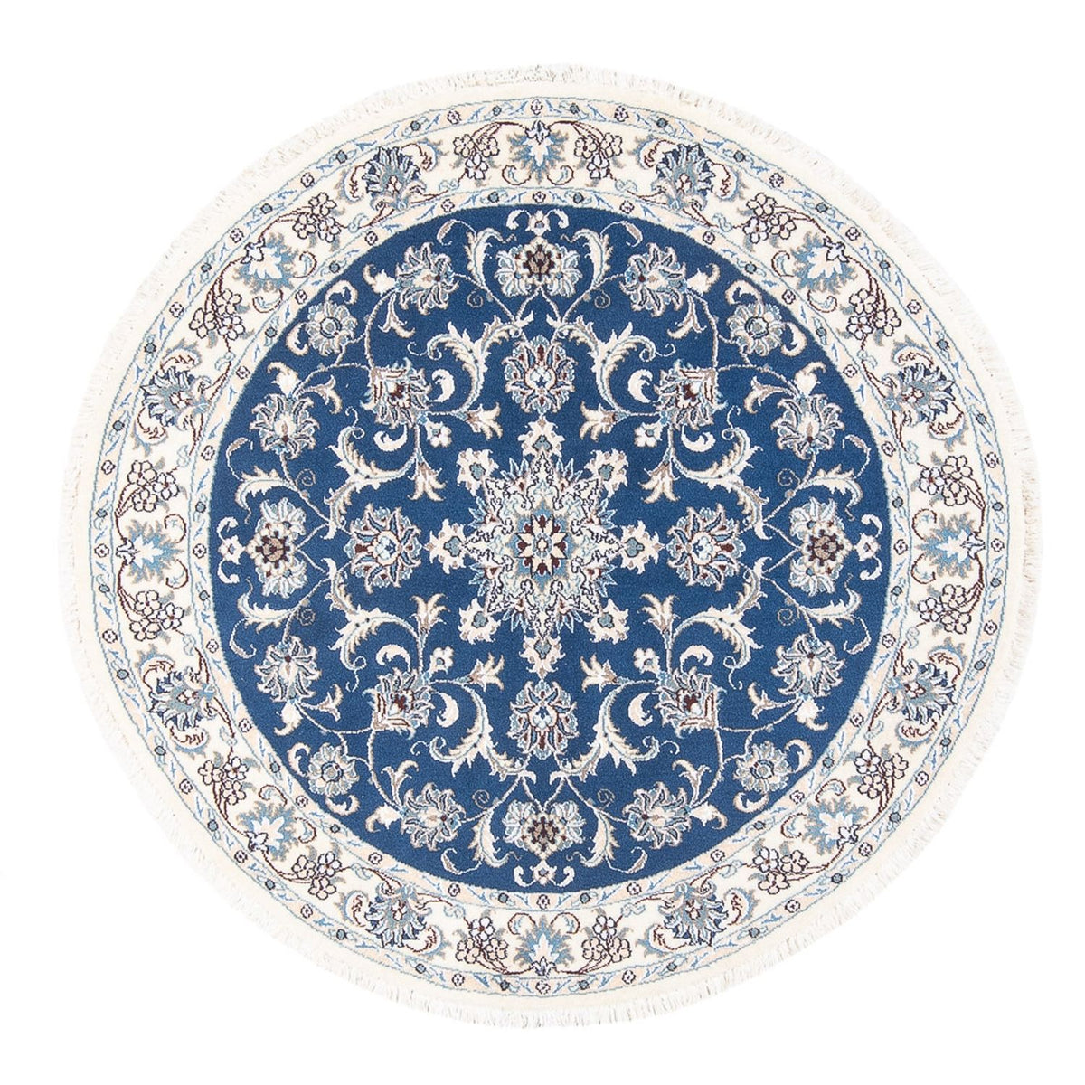 Perzisch tapijt - Nain rond  - 150 x 150 cm - blauw