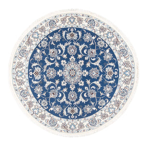 Perzisch tapijt - Nain rond  - 150 x 150 cm - blauw