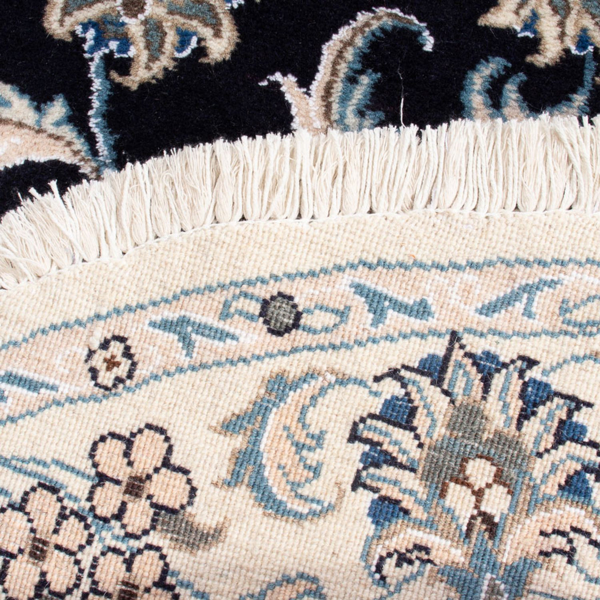 Perzisch tapijt - Nain rond  - 150 x 150 cm - donkerblauw