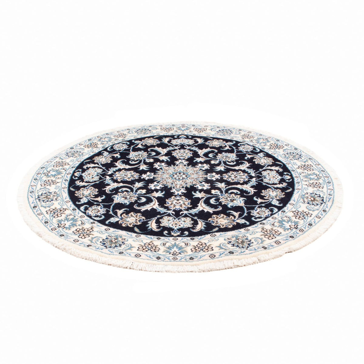 Perzisch tapijt - Nain rond  - 150 x 150 cm - donkerblauw