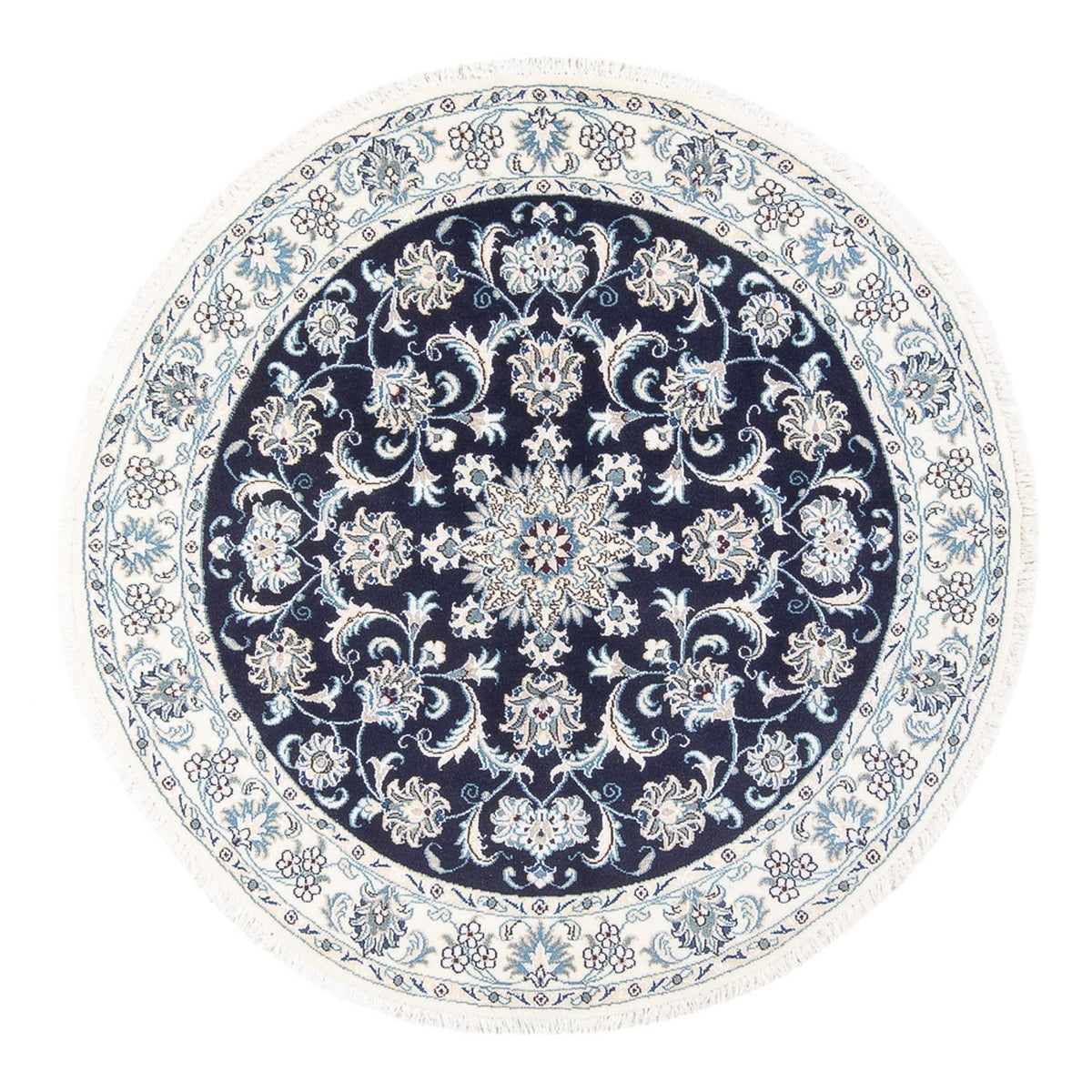 Perzisch tapijt - Nain rond  - 150 x 150 cm - donkerblauw