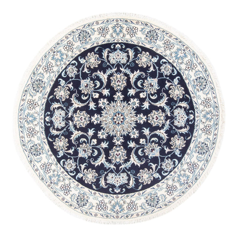Perzisch tapijt - Nain rond  - 150 x 150 cm - donkerblauw