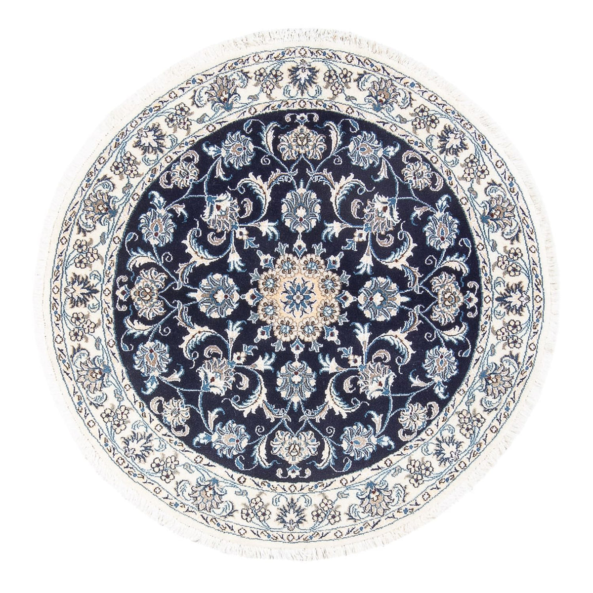 Perzisch tapijt - Nain rond  - 150 x 150 cm - donkerblauw