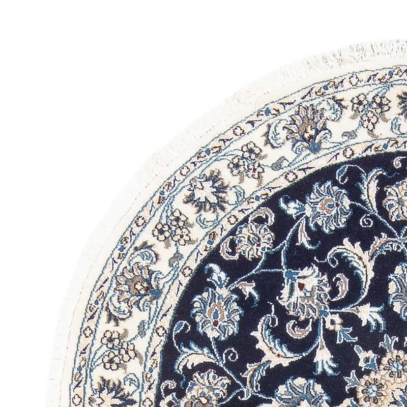 Perzisch tapijt - Nain rond  - 150 x 150 cm - donkerblauw
