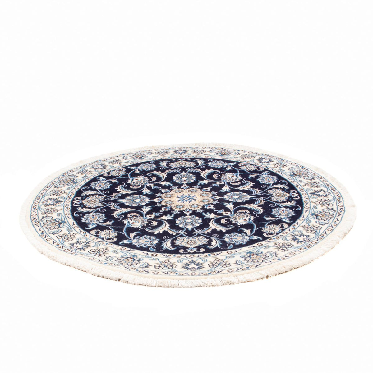 Perzisch tapijt - Nain rond  - 150 x 150 cm - donkerblauw