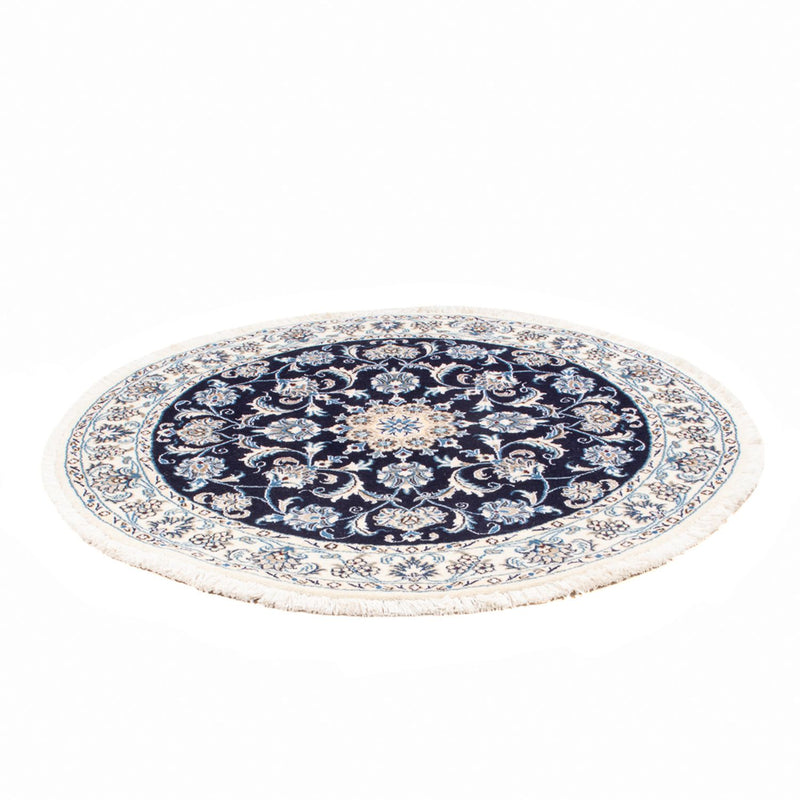 Perzisch tapijt - Nain rond  - 150 x 150 cm - donkerblauw