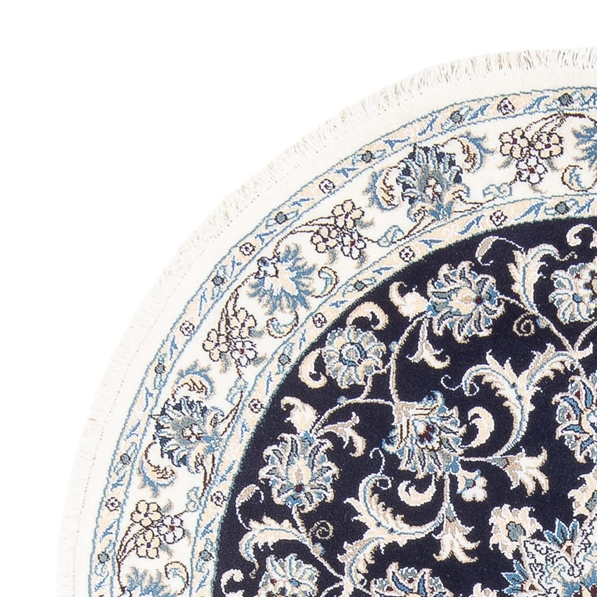 Perzisch tapijt - Nain rond  - 150 x 150 cm - donkerblauw