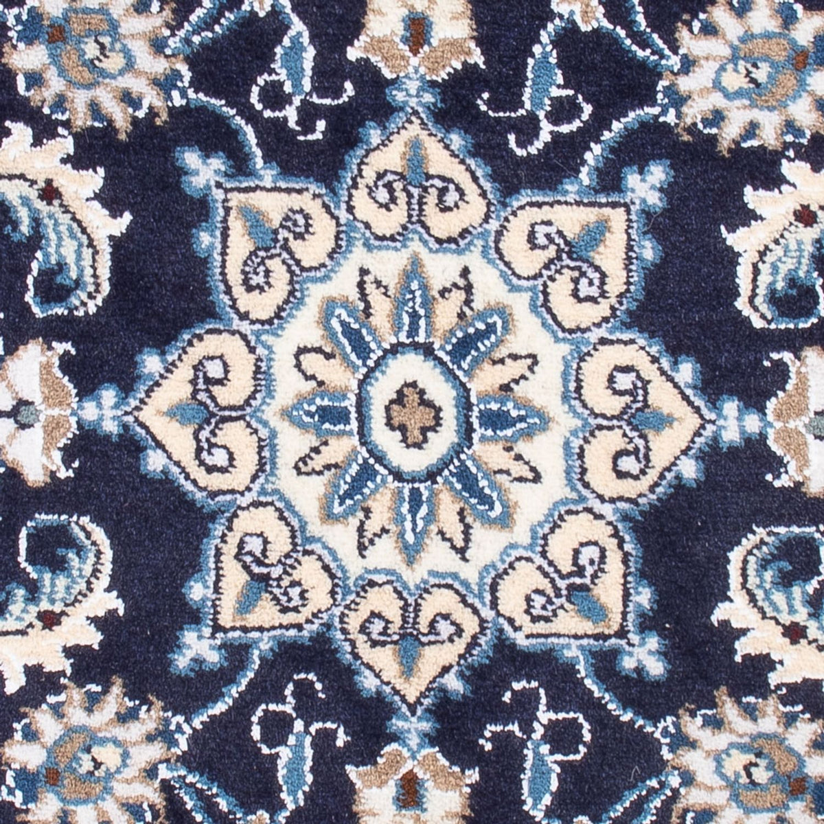 Perzisch tapijt - Nain - Koninklijk - 90 x 60 cm - donkerblauw