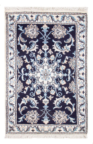 Perzisch tapijt - Nain - Koninklijk - 90 x 60 cm - donkerblauw