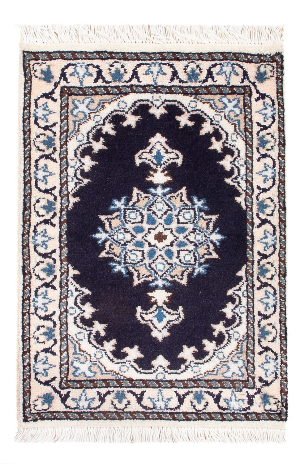 Perzisch tapijt - Nain - Koninklijk - 60 x 40 cm - donkerblauw