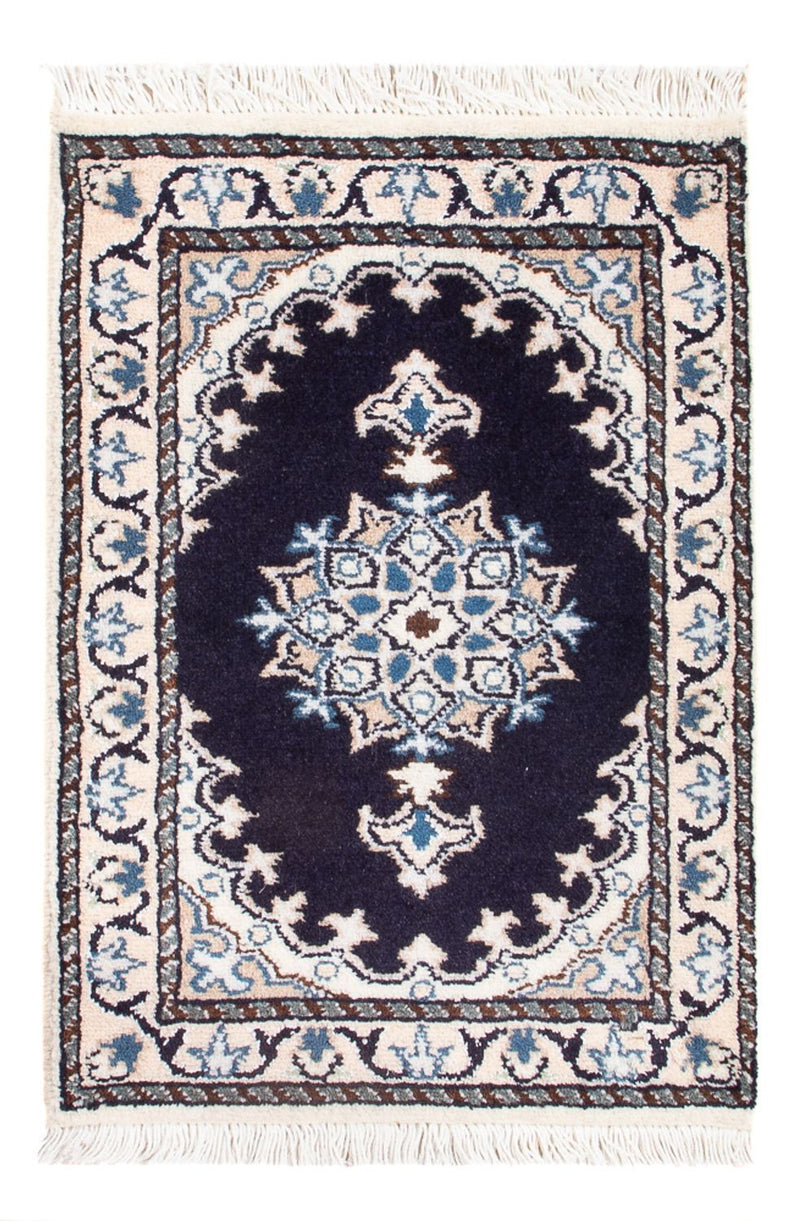 Perzisch tapijt - Nain - Koninklijk - 60 x 40 cm - donkerblauw