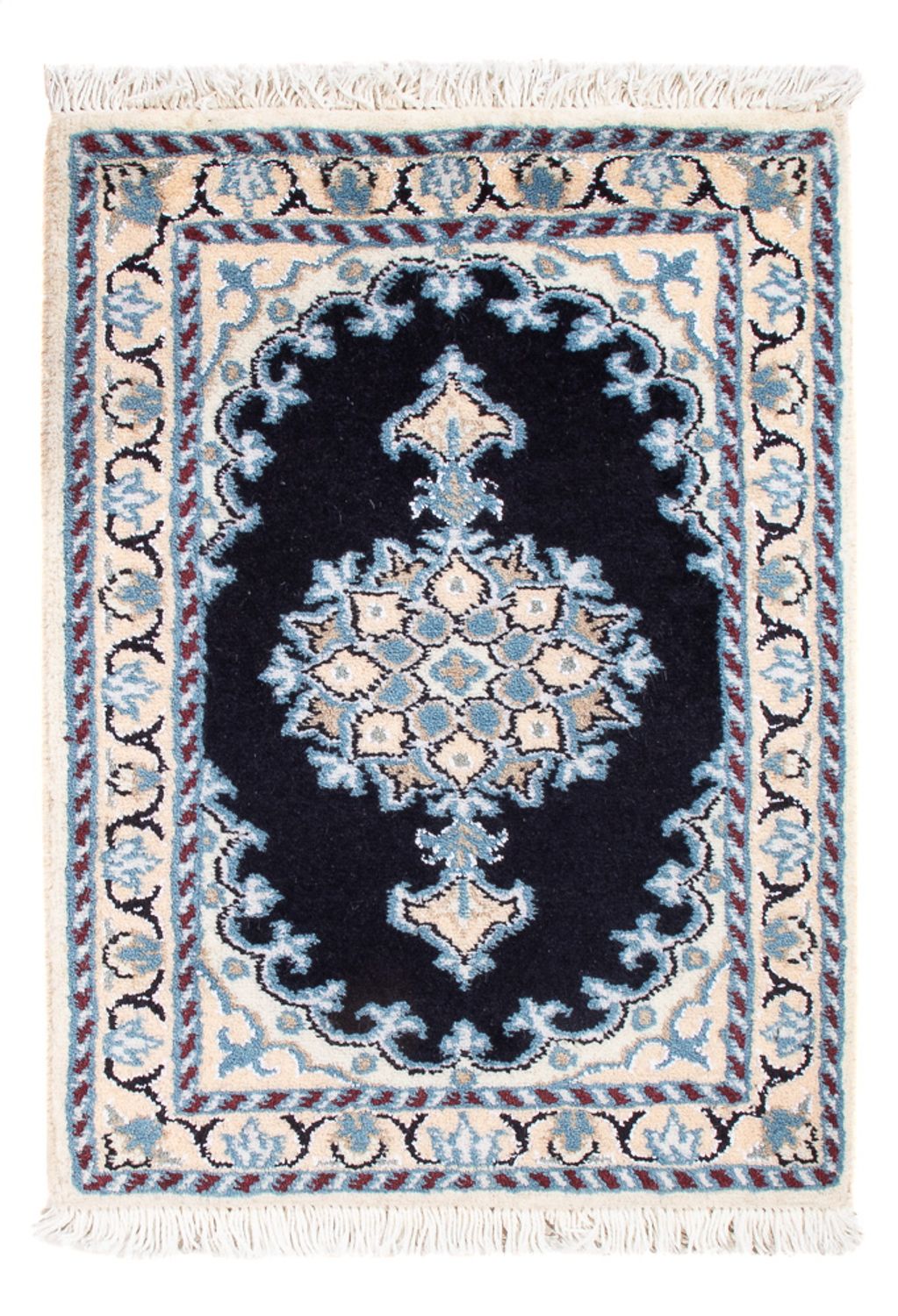 Perzisch tapijt - Nain - Koninklijk - 60 x 40 cm - donkerblauw