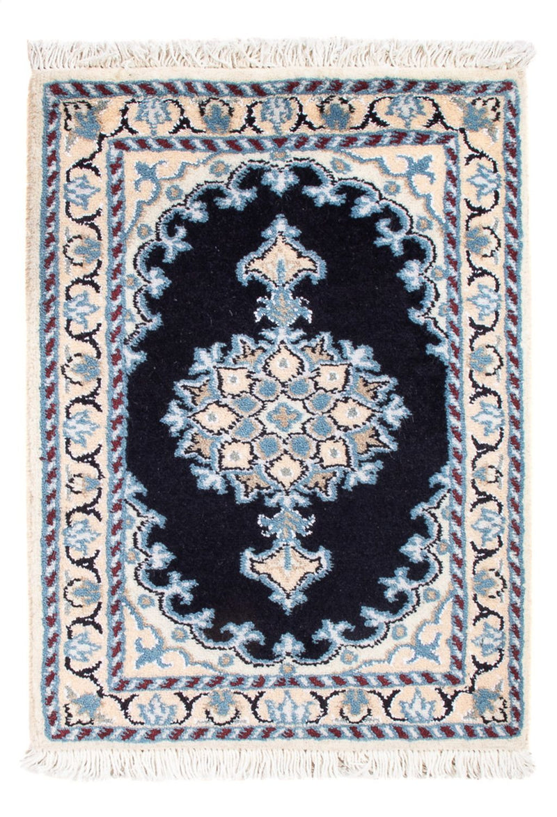 Perzisch tapijt - Nain - Koninklijk - 60 x 40 cm - donkerblauw