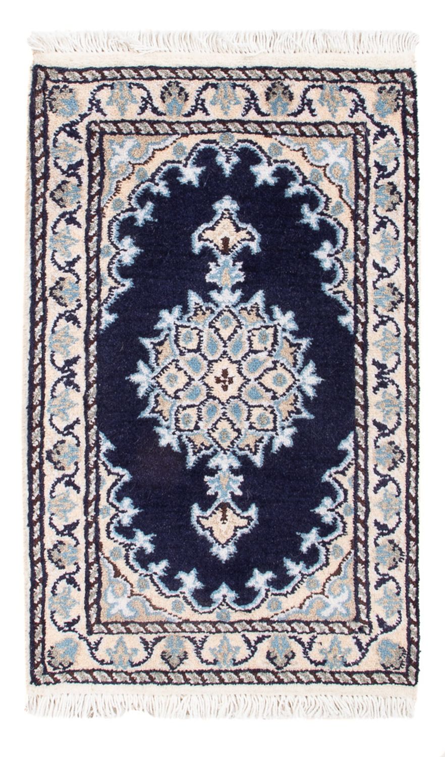 Perzisch tapijt - Nain - Koninklijk - 60 x 40 cm - donkerblauw