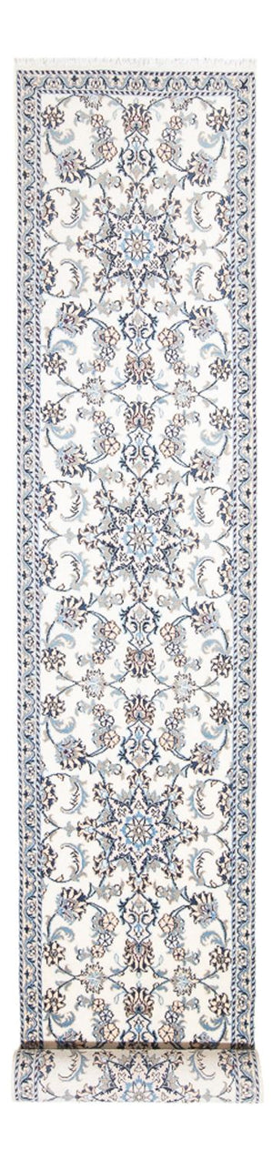 Loper Perzisch tapijt - Nain - 393 x 80 cm - zilver