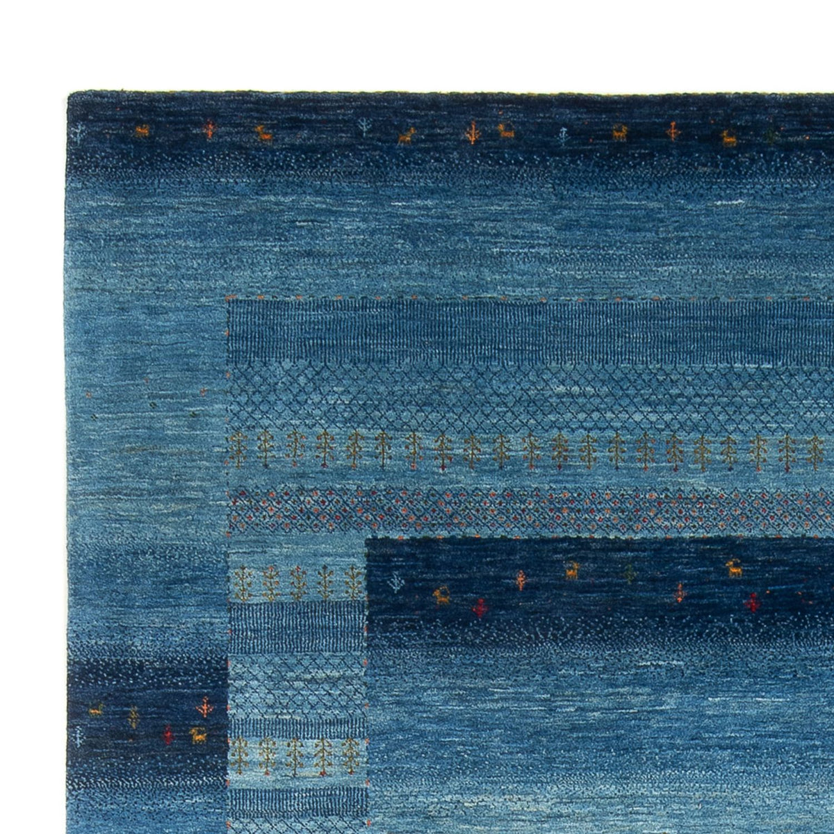 Gabbeh Tapijt - Loribaft Perzisch - 300 x 214 cm - zee blauw