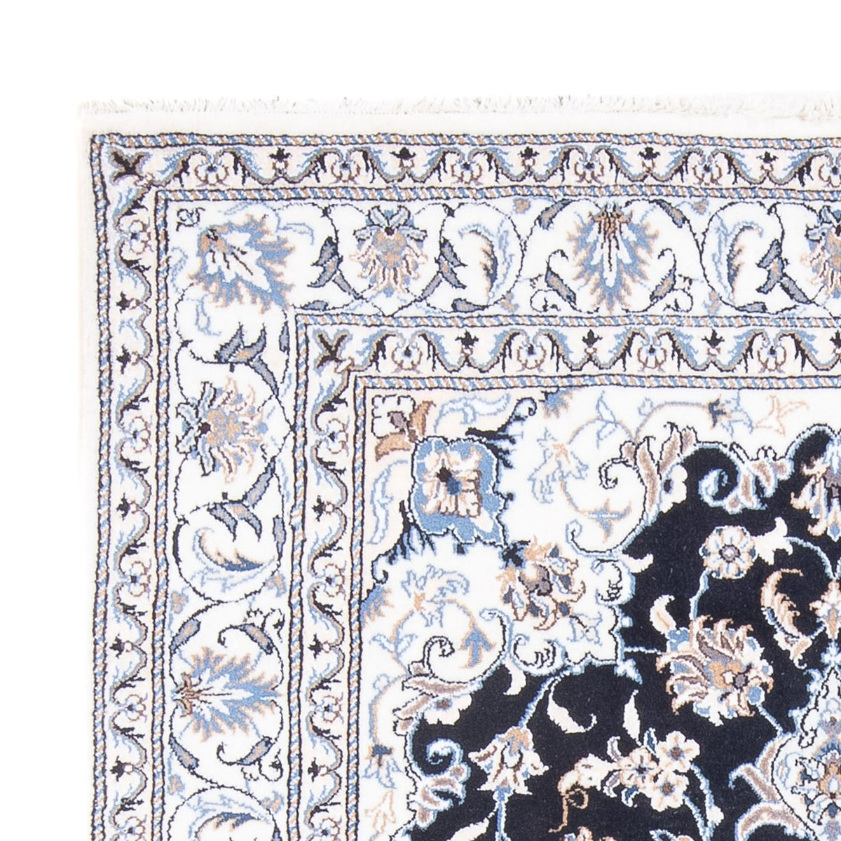 Perzisch tapijt - Nain - Koninklijk - 210 x 145 cm - donkerblauw