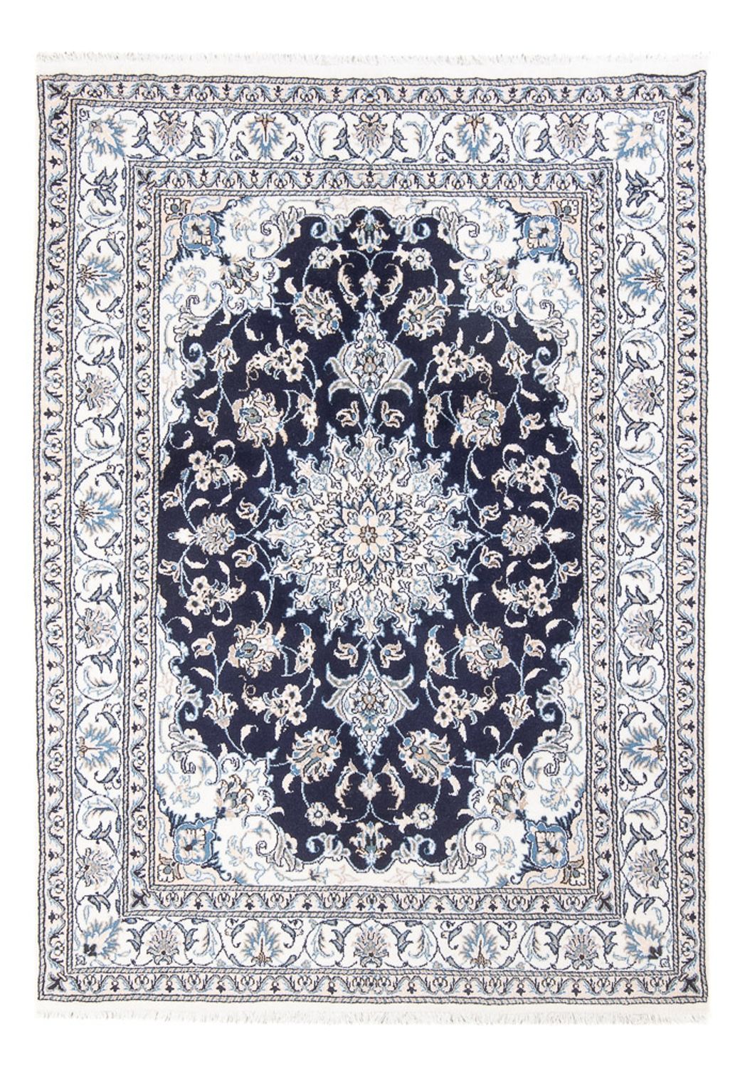 Perzisch tapijt - Nain - Koninklijk - 208 x 146 cm - donkerblauw