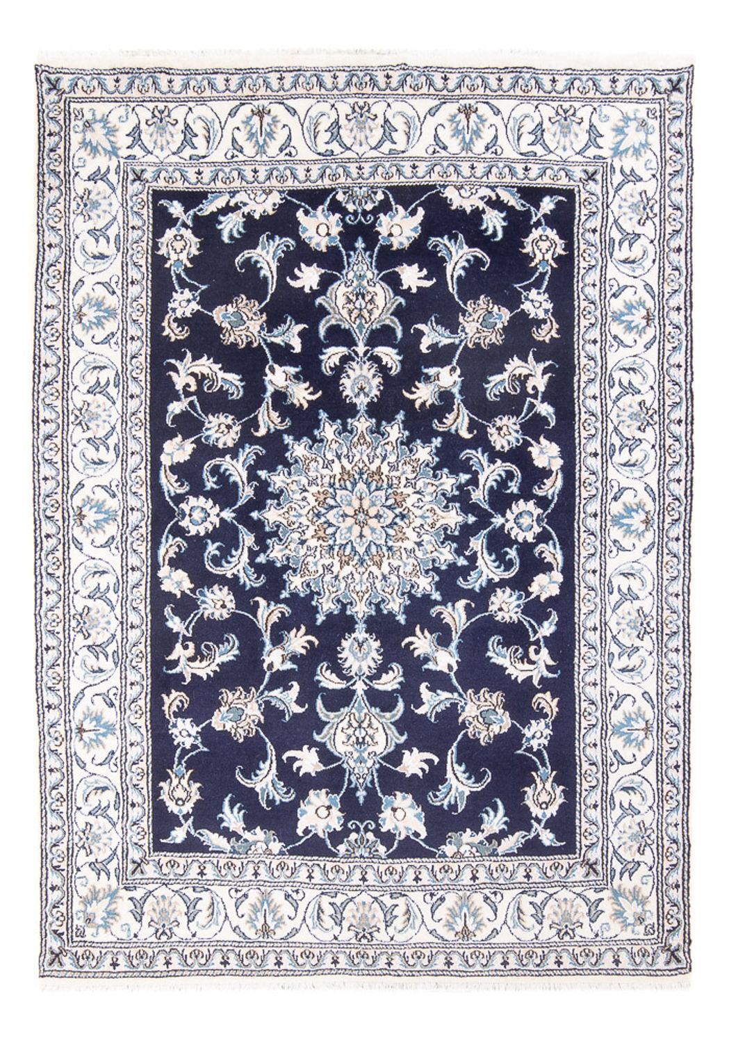 Perzisch tapijt - Nain - Koninklijk - 209 x 146 cm - donkerblauw